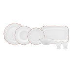 Karaca Daisy Rose Wave Shape 27--Piece Dinnerware Set for 6-with Serving Platter