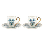 Karaca Iznik 4 teiliges Mochatassen Espressotassen Set für 2 Personen