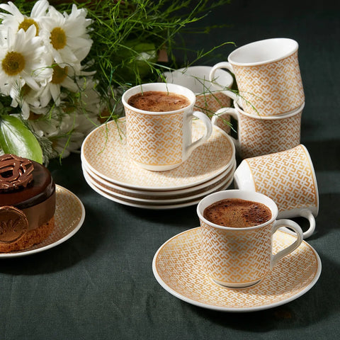 Apricot Vivi Bronz Kaffeetassen-Set für 6 Personen