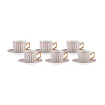 Karaca Jolly Red Ring 6er Set Kaffeetassen 100 ml