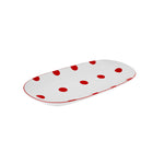 Karaca Polka Dot Porselen Beyaz Kayık Tabak 26 cm