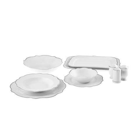 Karaca Pablo New Generation Bone Dinner Set für 12 Personen Platin 59 Teile