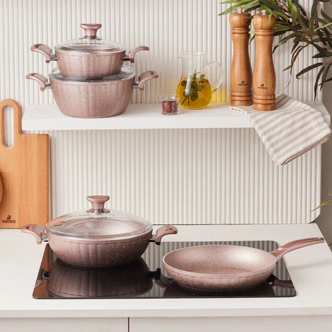 Cookplus Biogranit Dream 7-teiliges Kochgeschirr-Set Rose