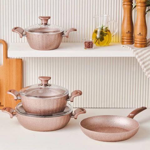 Cookplus Biogranit Dream 7-teiliges Kochgeschirr-Set Rose