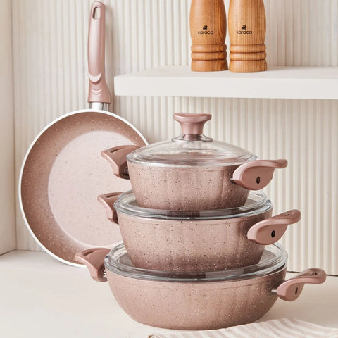 Cookplus Biogranit Dream 7-teiliges Kochgeschirr-Set Rose