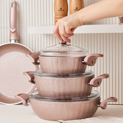 Cookplus Biogranit Dream 7-teiliges Kochgeschirr-Set Rose