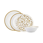 Karaca Roseanne Gold 24 Piece 6 Person Porcelain Dinner Set