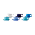 Karaca Tea Cup Set Shades of Blue for 6 Person