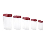 Karaca Slot Red 5 Piece Food Container