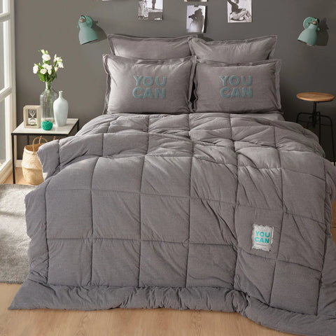 Karaca Home Motto Cotton Comfort Double Duvet Set mit Bettlaken