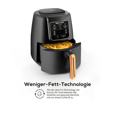 Karaca Air Cook XL 2 in 1 Sprechender Airfryer  Schwarz Kupfer