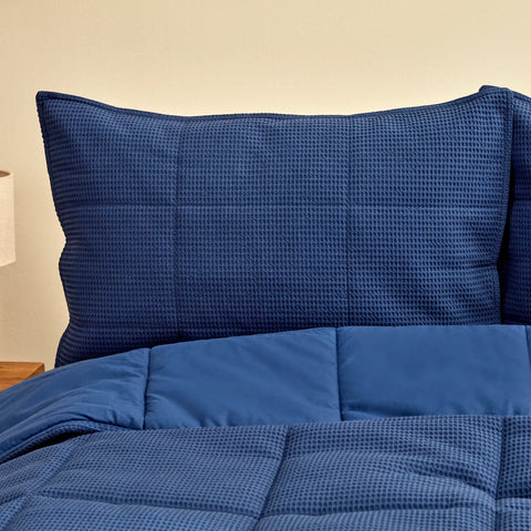 Karaca Home Muse Navy Blue Double Spring Comfort 100% Baumwolle Tagesdecke mit Bettlaken