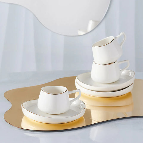 Karaca Hole Porzellan Kaffeetasse Set für 6 Personen 90ml