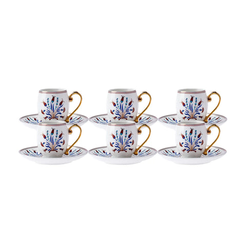 Karaca Finike Kaffeetasse Set 6 Personen 80 ml