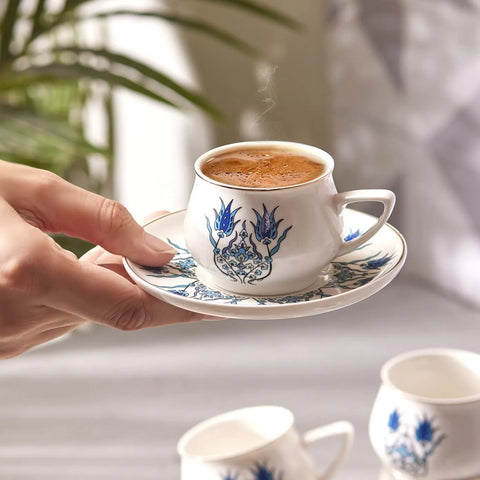 Karaca İznik Neues Formular Kaffeetasse Set für 6 Personen 100 ml