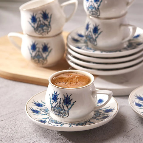 Karaca İznik Neues Formular Kaffeetasse Set für 6 Personen 100 ml