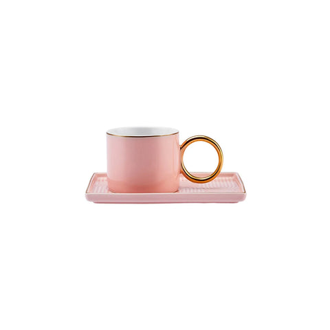 Karaca Soho Kaffeetassen Set, 2 Personen, 80 ml, Rosa