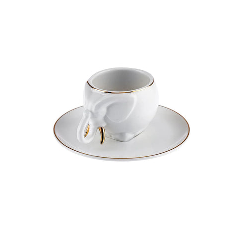 Karaca Fil Kaffeetassen Set, 2 Personen, 90 ml, Porzellan 