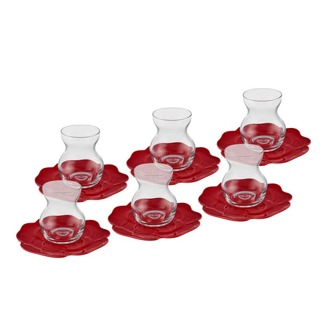 Karaca Flower Tee Set für 6 Personen 160 ml