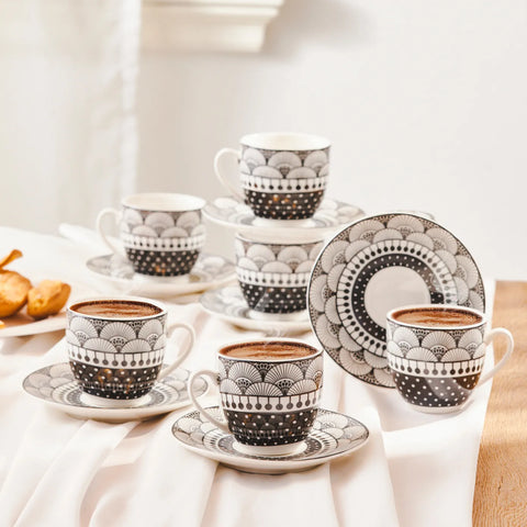 Karaca Aysel Kaffeetassen Set, 6 Personen, 85 ml