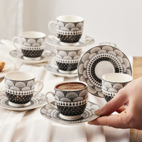 Karaca Aysel Kaffeetassen Set, 6 Personen, 85 ml