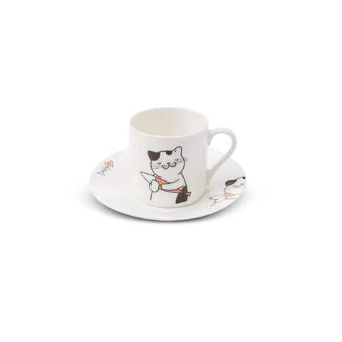 Karaca Katze Kaffeetasse Set für 6 Personen 80 ml