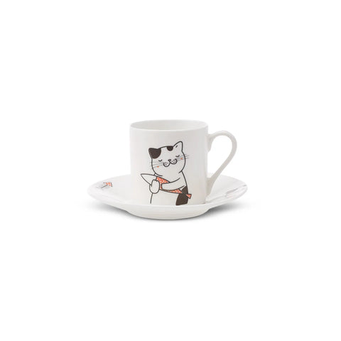 Karaca Katze Kaffeetasse Set für 6 Personen 80 ml