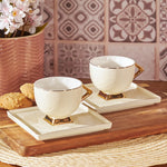 Karaca Art Deco Cream Cremefarbenes 2 Personen Kaffeetassen Set