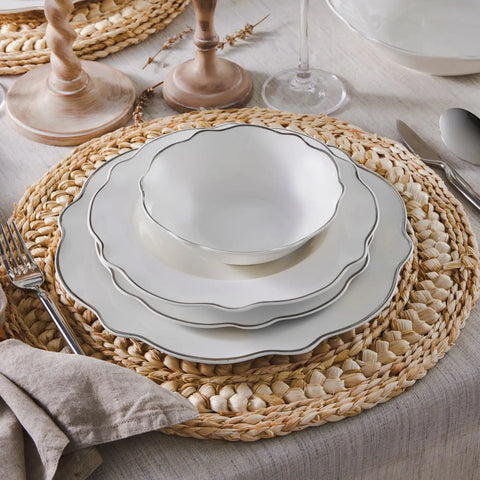 Karaca Pablo New Generation Bone Dinner Set für 12 Personen Platin 59 Teile