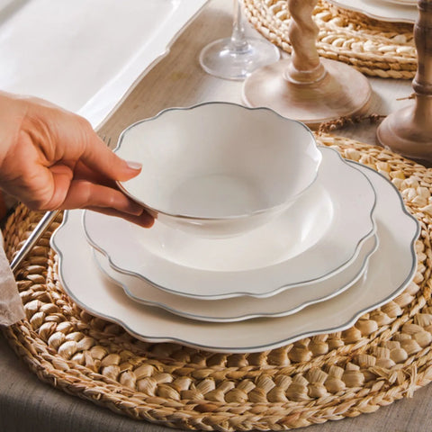 Karaca Pablo New Generation Bone Dinner Set für 12 Personen Platin 59 Teile