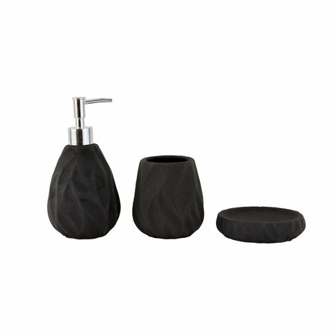 Karaca Home France 3-teilig Bad-Accessoire-Set Schwarz