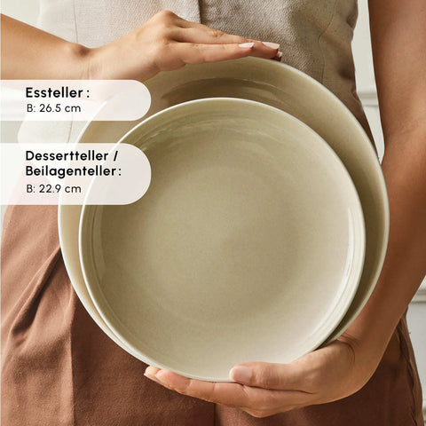 Karaca Streamline Cupid für 12 Personen Geschirr Set, 59 Teilig, Stoneware