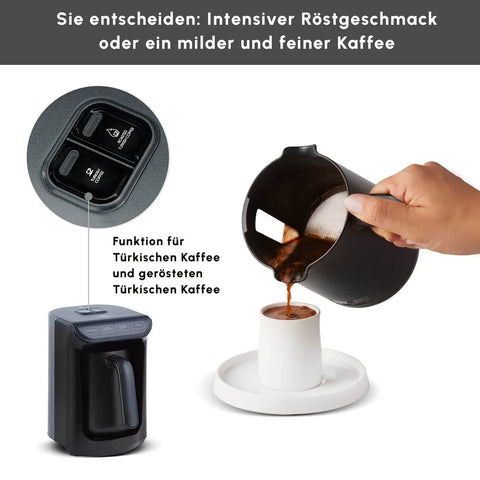 Karaca Hatır Kaffeemaschine mit Röstfunktion Shiny Black, 535 W