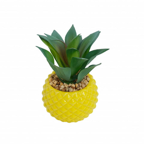 Karaca Home Ananas künstliche Sukkulente mit Blumentopf