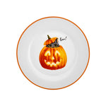 Karaca Halloween Katze Kürbis Porzellan Dessertteller, 19cm