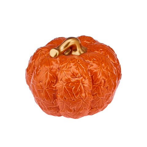 Karaca Halloween-Kürbis Dekoratives Schmuckstück aus Keramik, 17cm, Orange