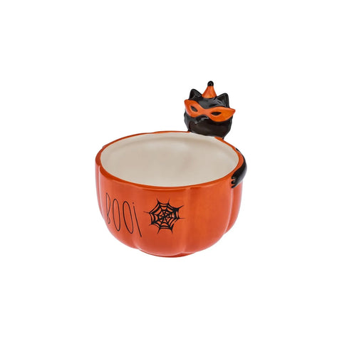 Karaca Halloween Boo Keramik Schüssel, 15cm, Orange Schwarz