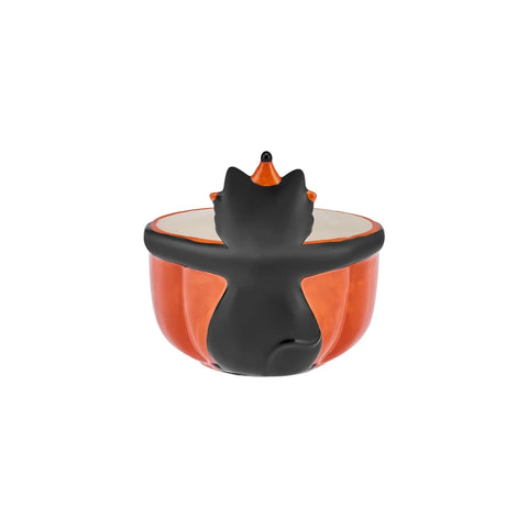 Karaca Halloween Boo Keramik Schüssel, 15cm, Orange Schwarz