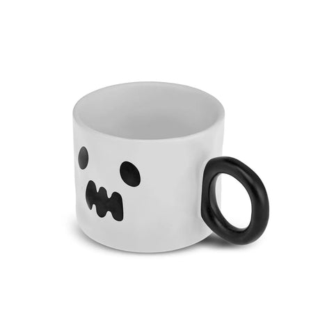 Karaca Halloween Geist Keramik Tasse, 10cm, Weiß Schwarz