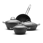 Karaca Urgup Biogranit 7 Piece Cookware Set Black