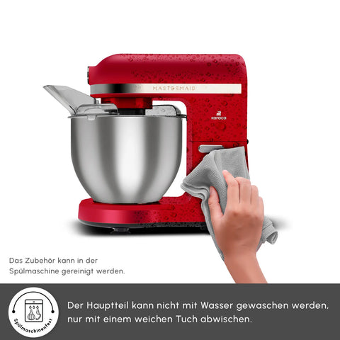 Karaca Mastermaid Chef Pro Doppelarm Küchenchef Imperial Rot, 5L, 1500W