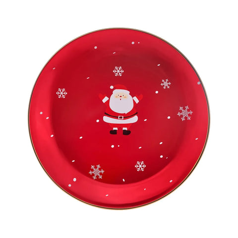 Karaca Weihnachten Porzellan Golden Line Essteller, 27cm, Rot 