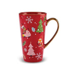 Karaca Christmas Porcelain Golden Line Mug, 560ml, Red 