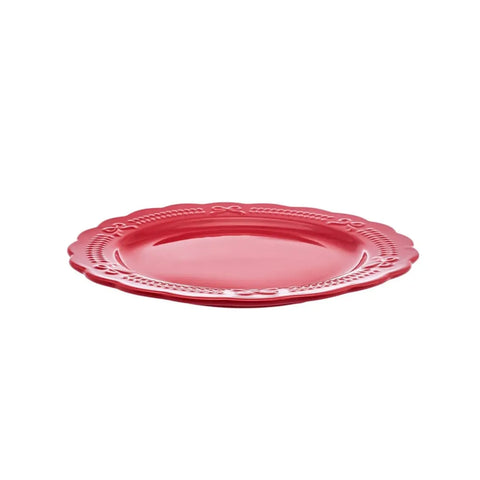 Karaca Weihnachts Porzellan Dessertteller, 21cm, Rot