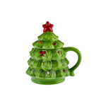 Karaca Christmas Pine Tree Mug, 450ml, Green Red