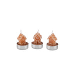 Karaca Christmas Ginger House Tealights, 3 Piece, 18cmx5cmx6cm, Brown