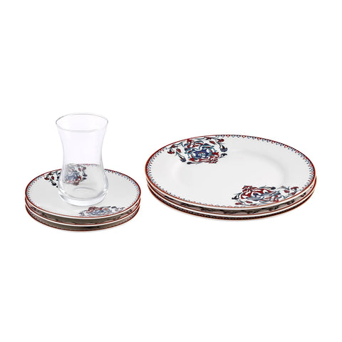 Karaca Nakkaş Dessert-Set für 6 Personen, 18 teilig