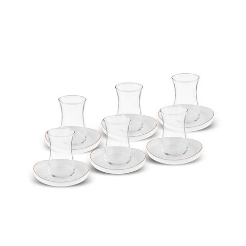 Karaca Streamline Hole 12 Teilig 6 Personen Glas Tee Set 165 ml