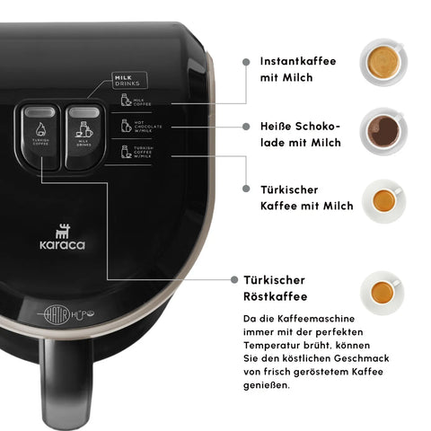 Karaca Hatir Hüps Mokkamaschine für türkischen Mokka mit Milch, Farbe Sand, 535W