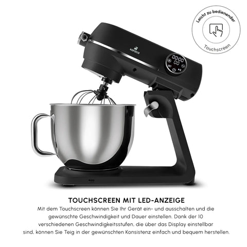 Karaca Multichef Artisan Digitale Anzeige 7 Liter Gusseisen Standmixer Schwarz 1800W